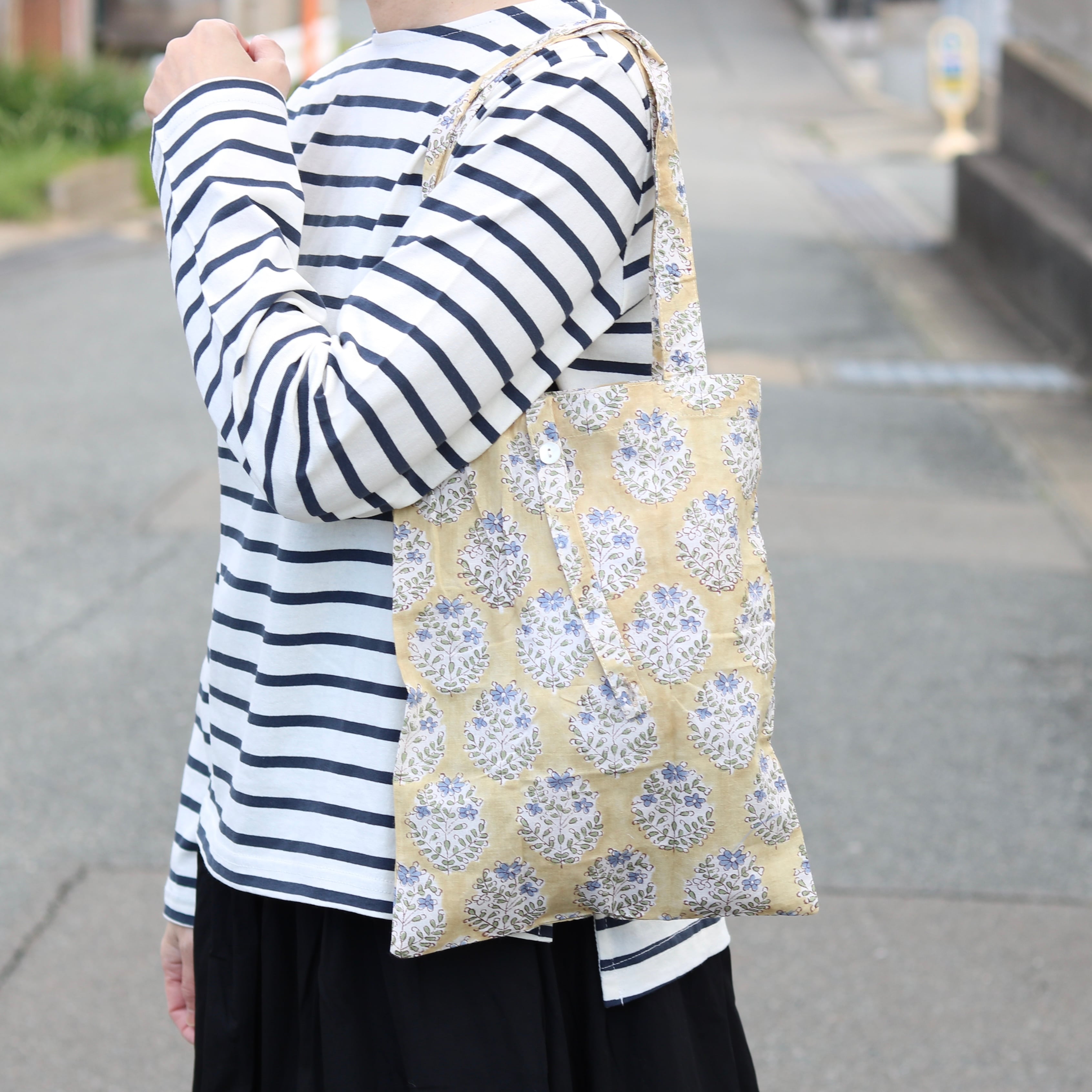 shesay ブロックプリント サブバッグ ポーチュラカ