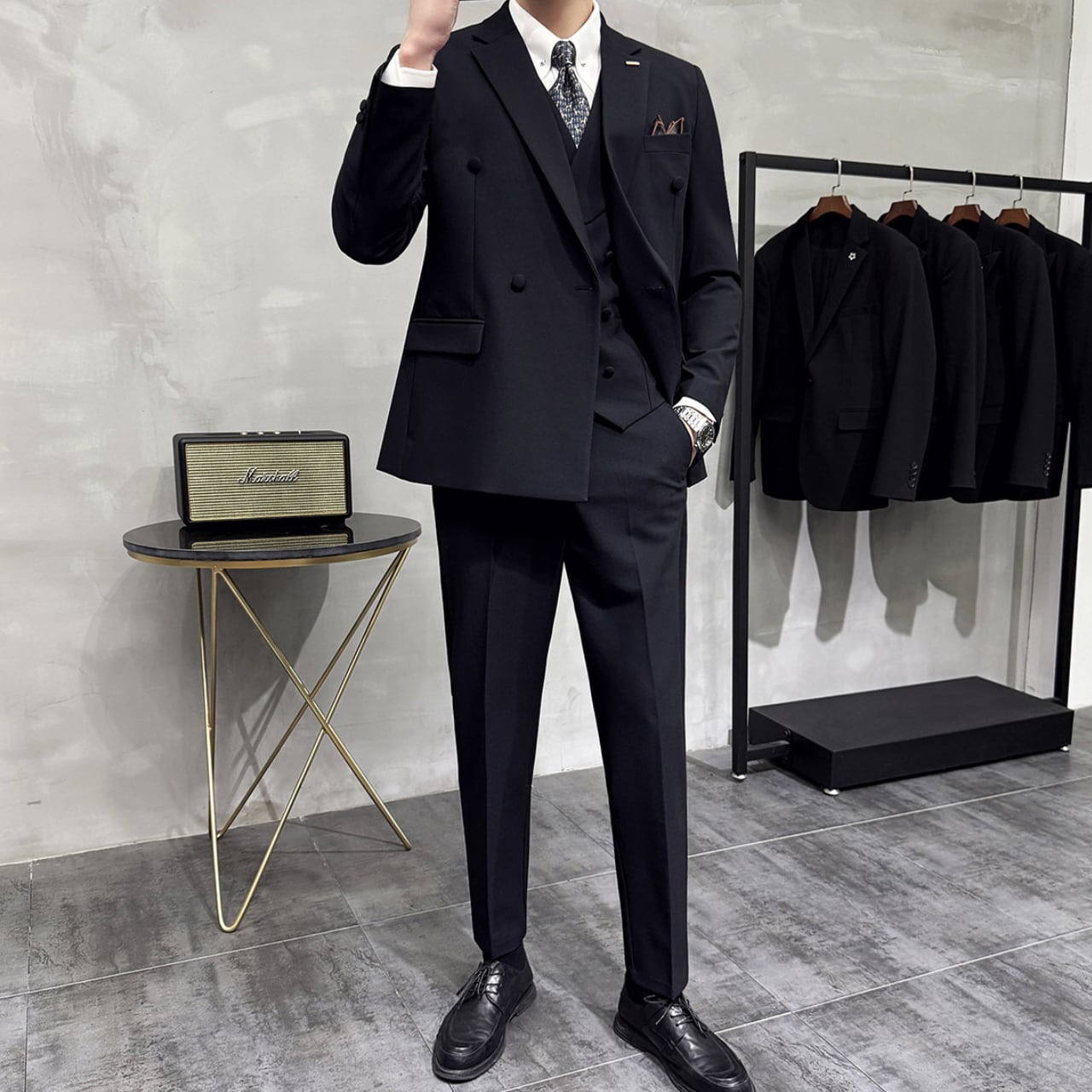 スタイリッシュ スリーピース スーツ 2色 11414