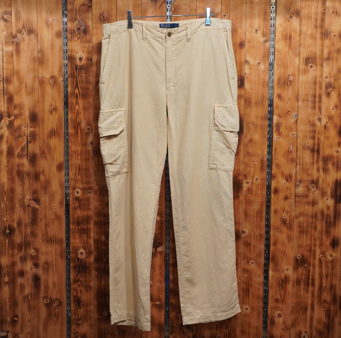 ralphlauren リネン コットン カーゴパンツ ベージュ W35/ラルフローレン