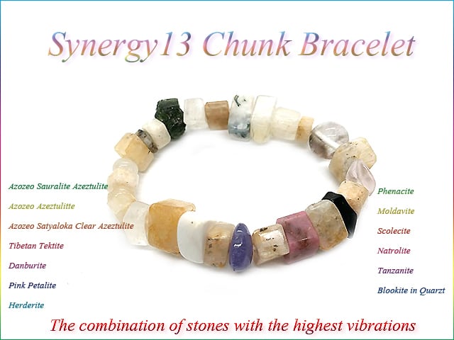 シナジー13チャンクブレスレット(サウラライト・アゼツライトベース)