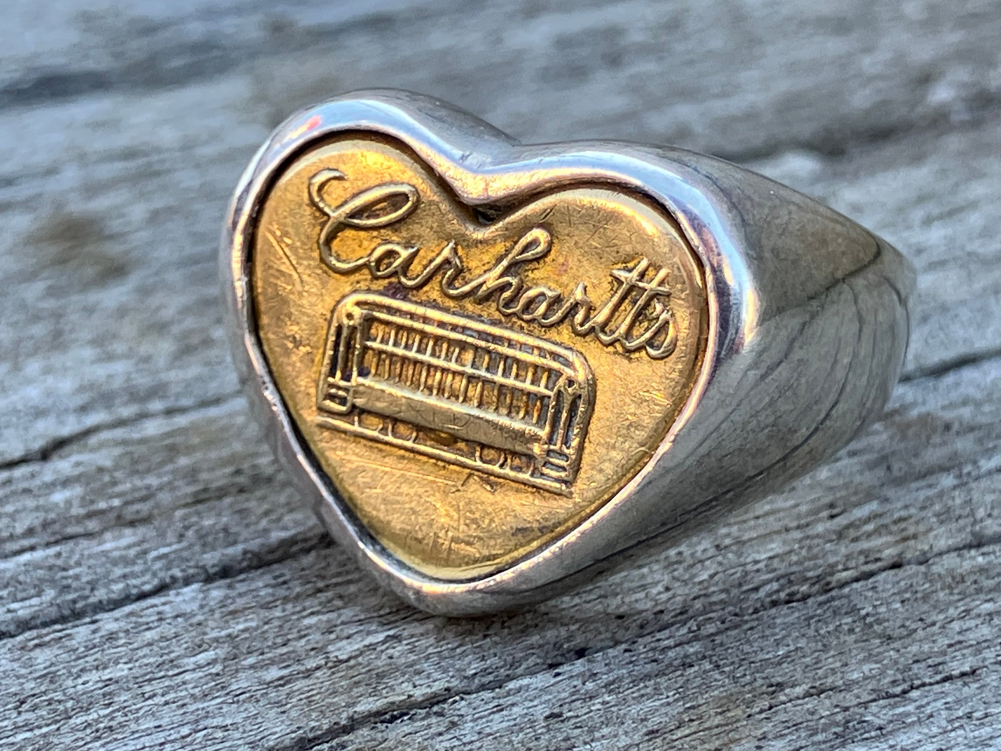 1910s〜 CARHARTT HEART CUFFS CHANGE BUTTON SILVER 925 RING 20号