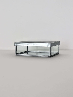 ガラスボックス リサイクルスチール ジュエリー シングル / Glass Box with Recycle Steel Lid Jewelry Single PUEBCO
