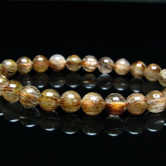 キャッツアイルチルクォーツ ブレスレット 7mm ルチルクォーツ ブレス 一点物 メール便可 [M便 1/10] 111-45773