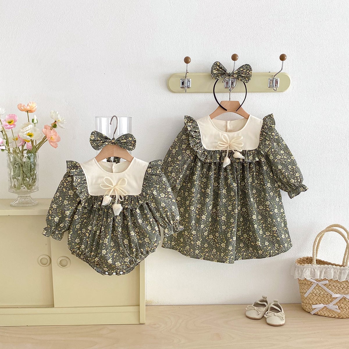 ポテチーノ子供服　130センチ セットアップ】肩開きトップス＆ワイドパンツ 子供服 キッズ[品番