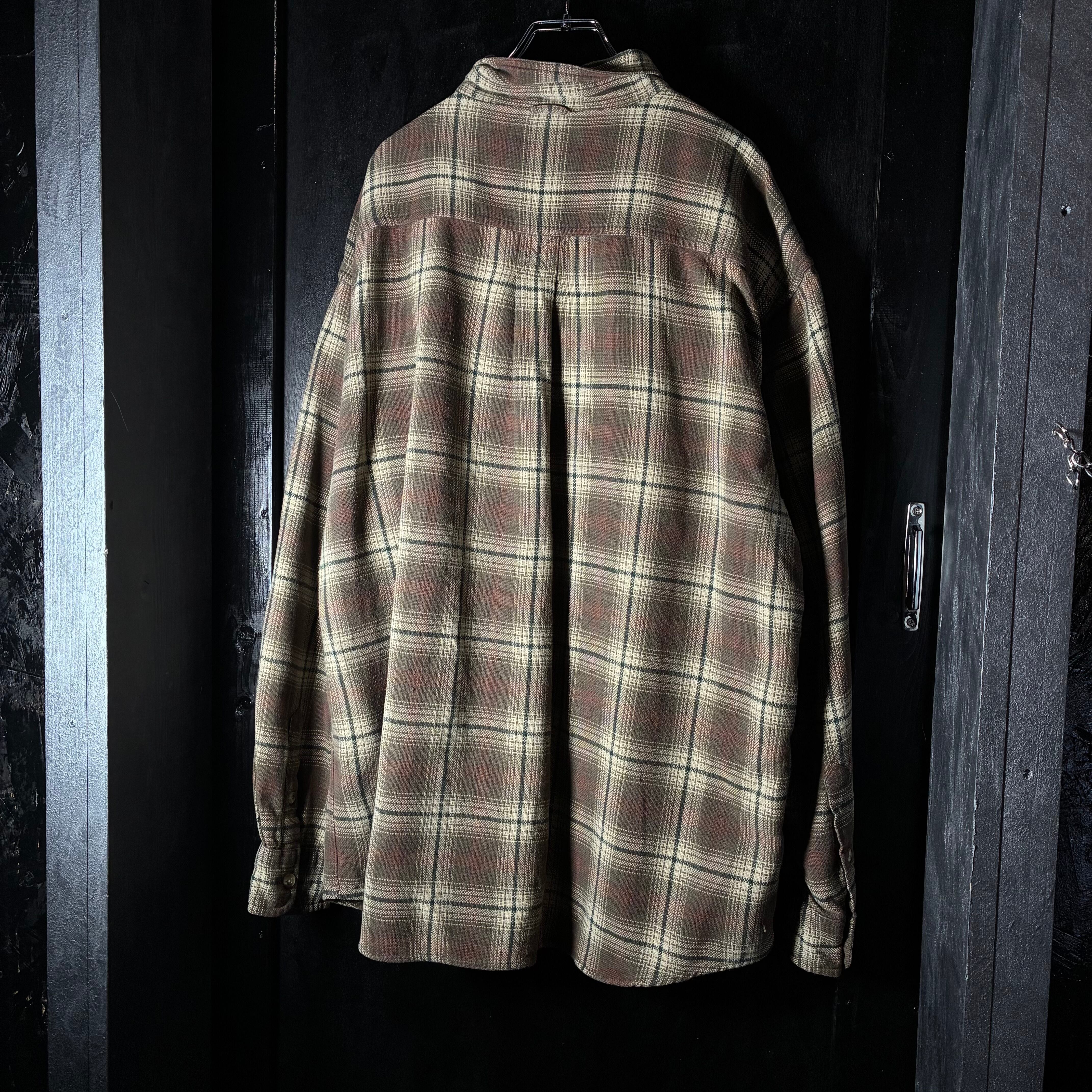 90s〜00s Timberland ベビーネルシャツ ブラウン チェックシャツ 長袖