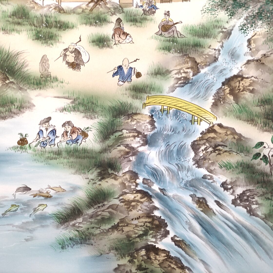 秀月・『寿福蓬莱山水図』・山水・掛軸・No.230511-09・梱包サイズ100  