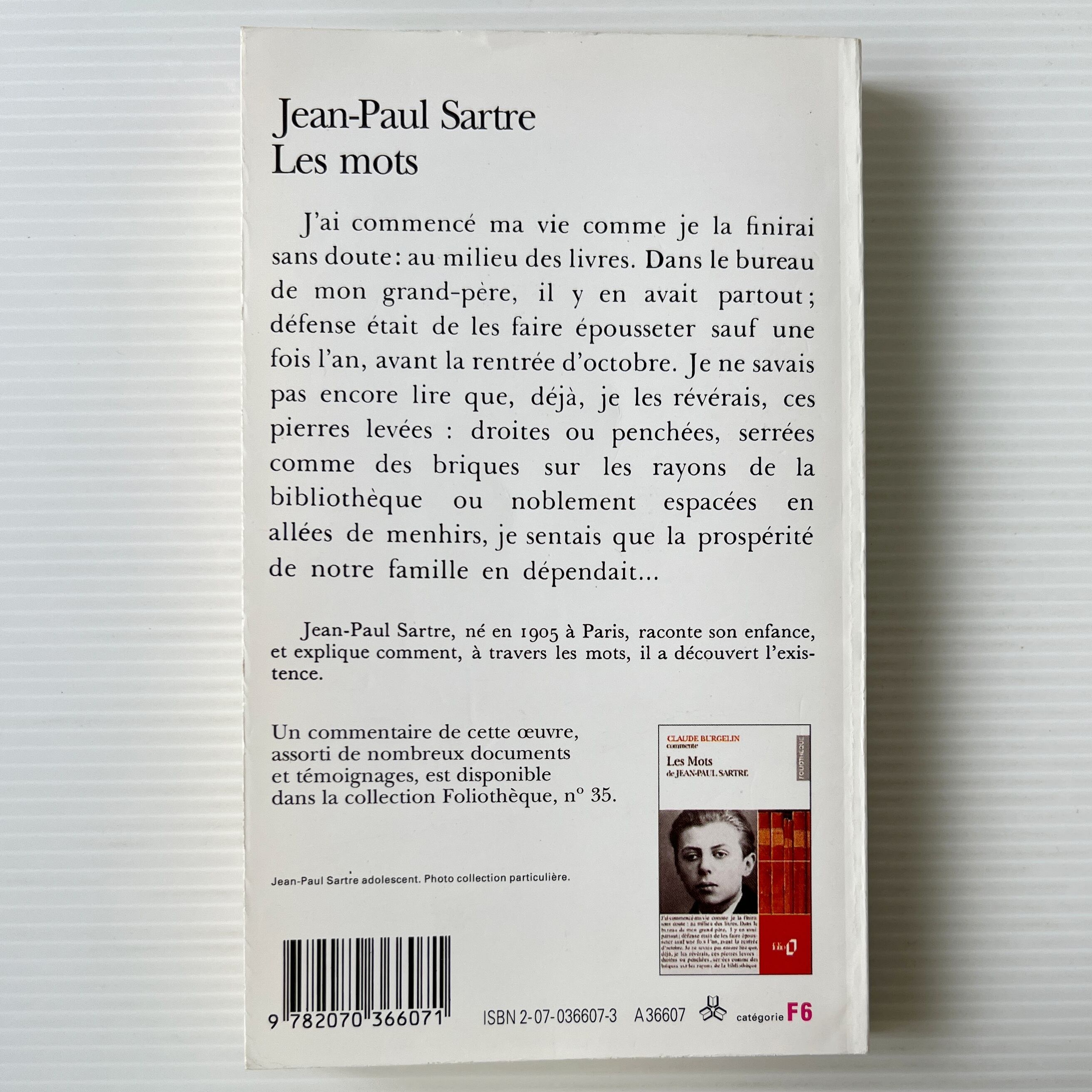 Les Mots <Collection Folio> 言葉 / Jean-Paul Sartre ジャン=ポール・サルトル / Gallimard