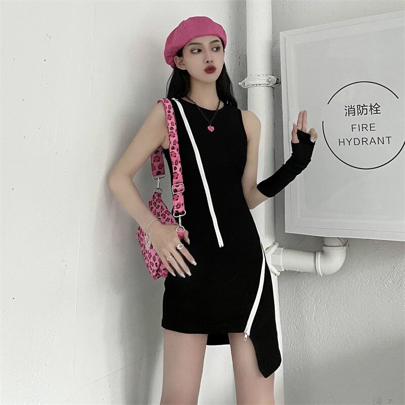 サマースリムドレス スタイルノースリーブショートスカート Aライン 夏物 ケッペル10353090040