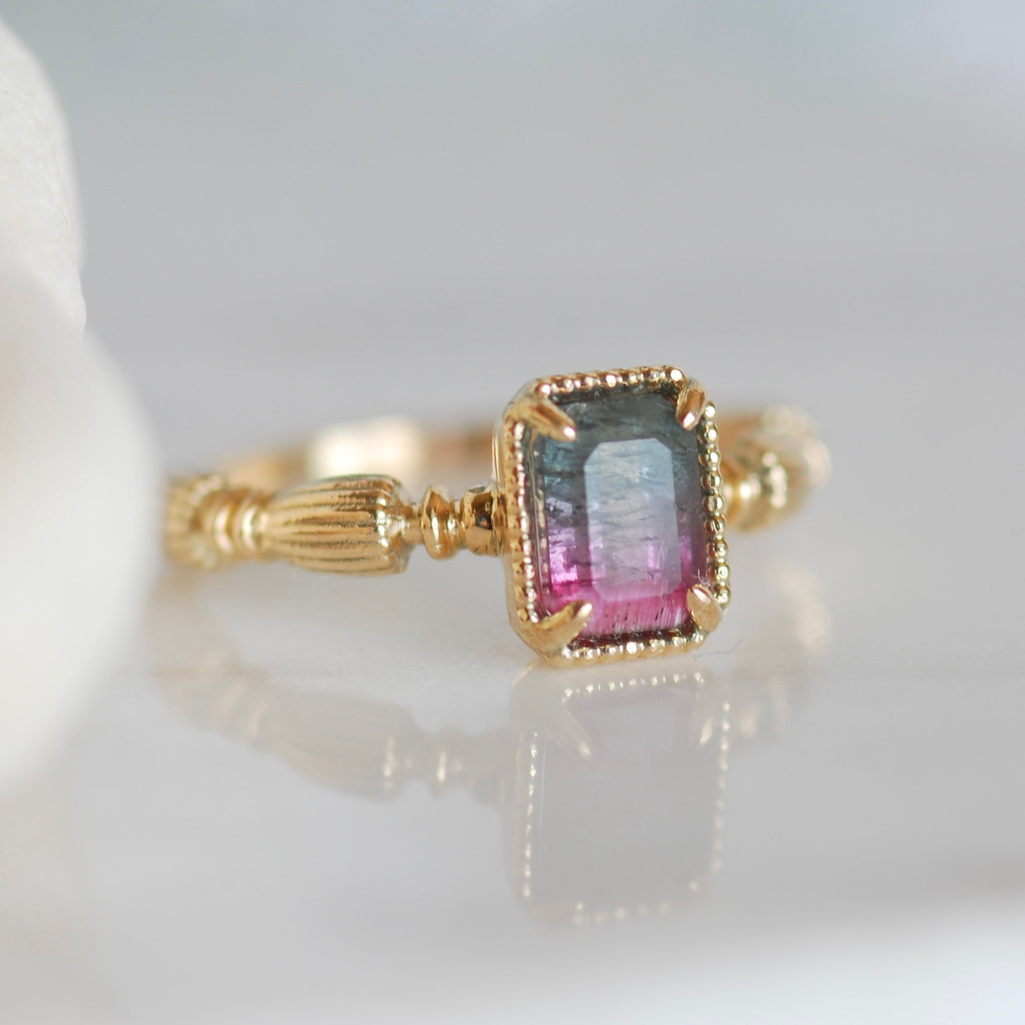 バイカラートルマリン リング / K10YG【1点限り】 | DoubleMoon jewelry