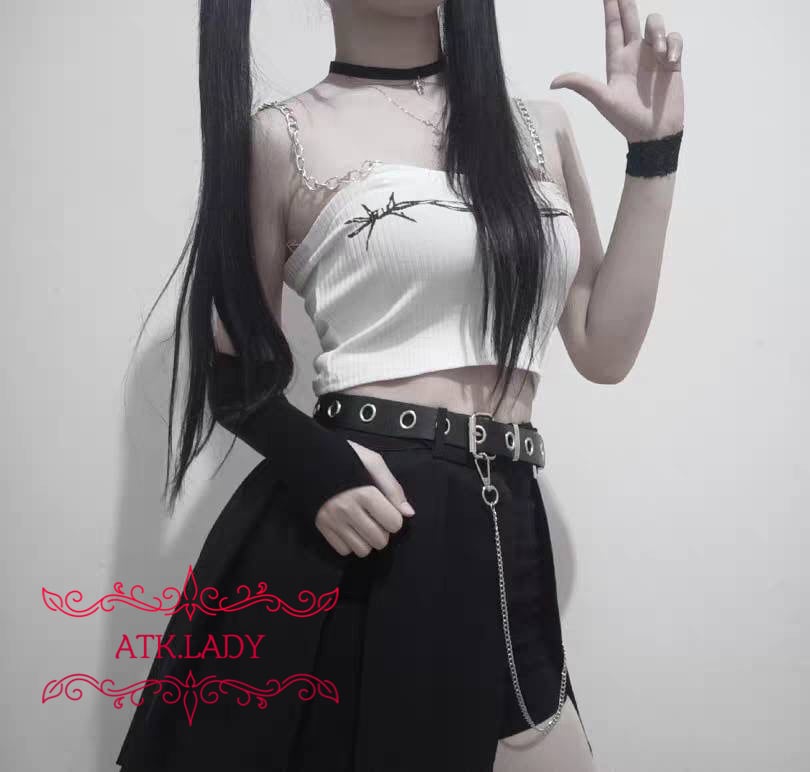 ATK.LADY】B21 グリップトップ ショート丈 へそ出し タンクトップ 夏