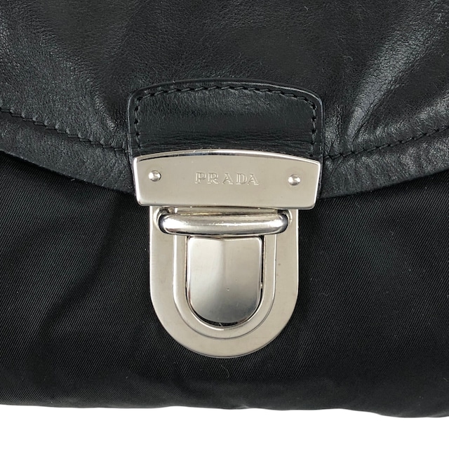 PRADA プラダ ハンドバッグ ブラック プッシュロック レザー vintage ヴィンテージ オールド pesttr
