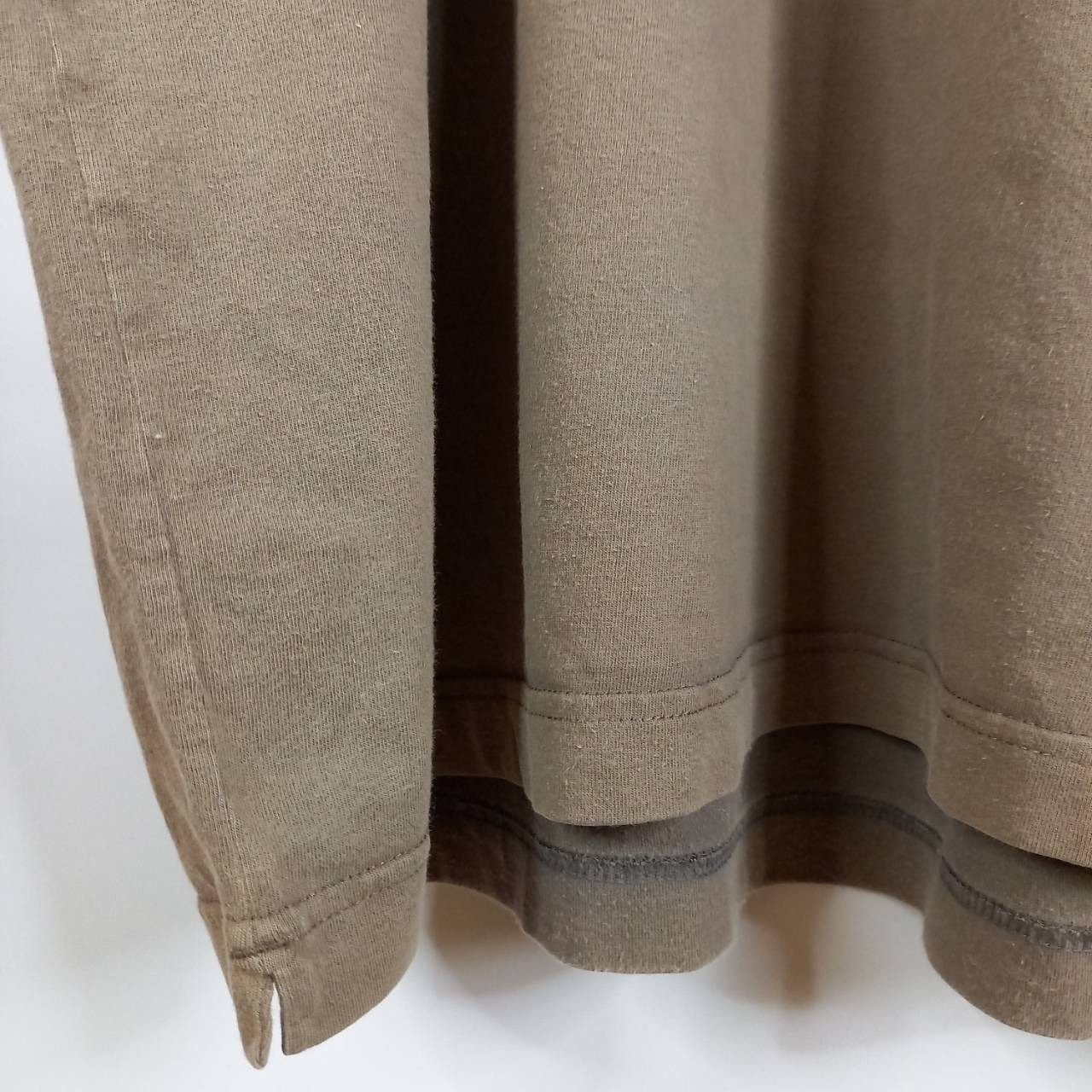 90s　ギリシャ製　ユーロナイキ　Tシャツ　半袖　刺繍　スウォッシュ　ベージュ　ネイビー　L