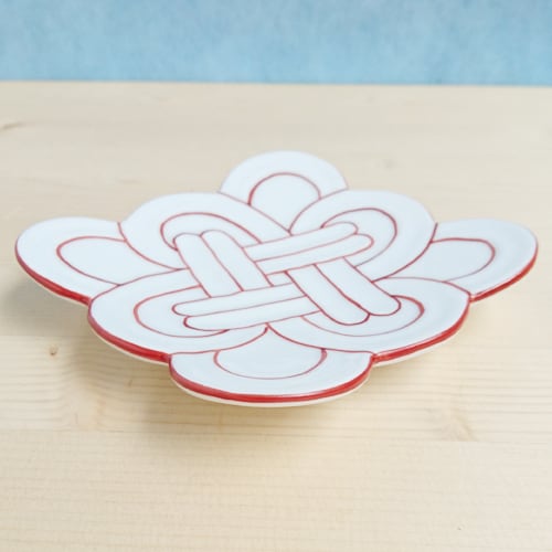 有田焼 田清窯 吉祥むすび皿【Sサイズ】【RED】 | MARUFUKU
