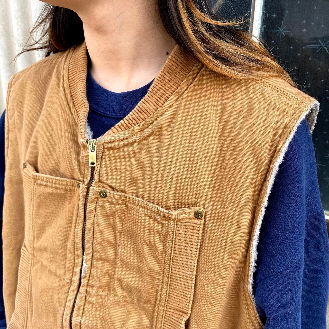 Dickies ディッキーズ ボアライナー ダック地ベスト メンズL 古着