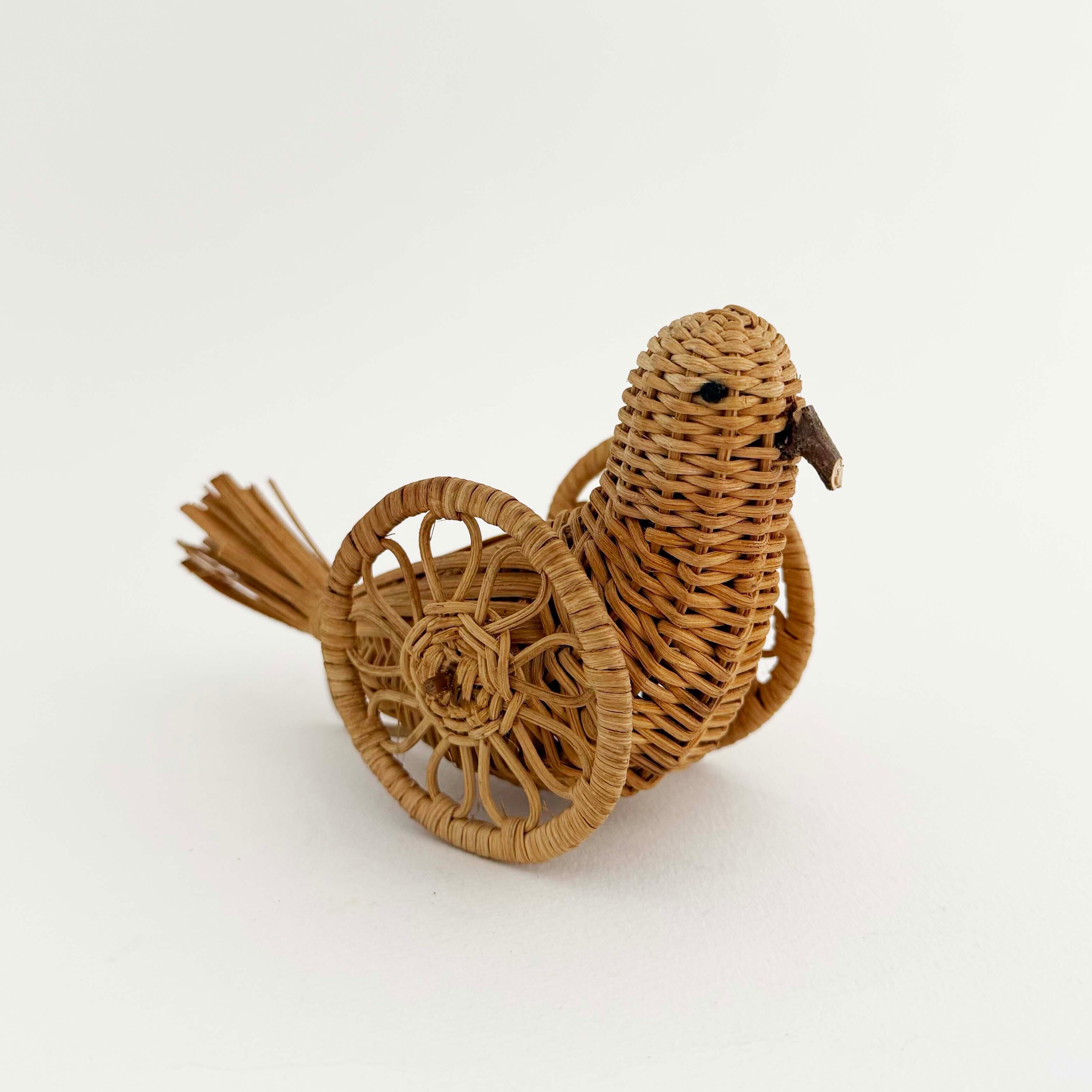 あけび細工ヴィンテージ鳩車（小）