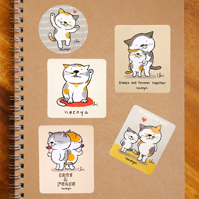 シール “にゃんきーとす”5種セット [各3枚入り]
