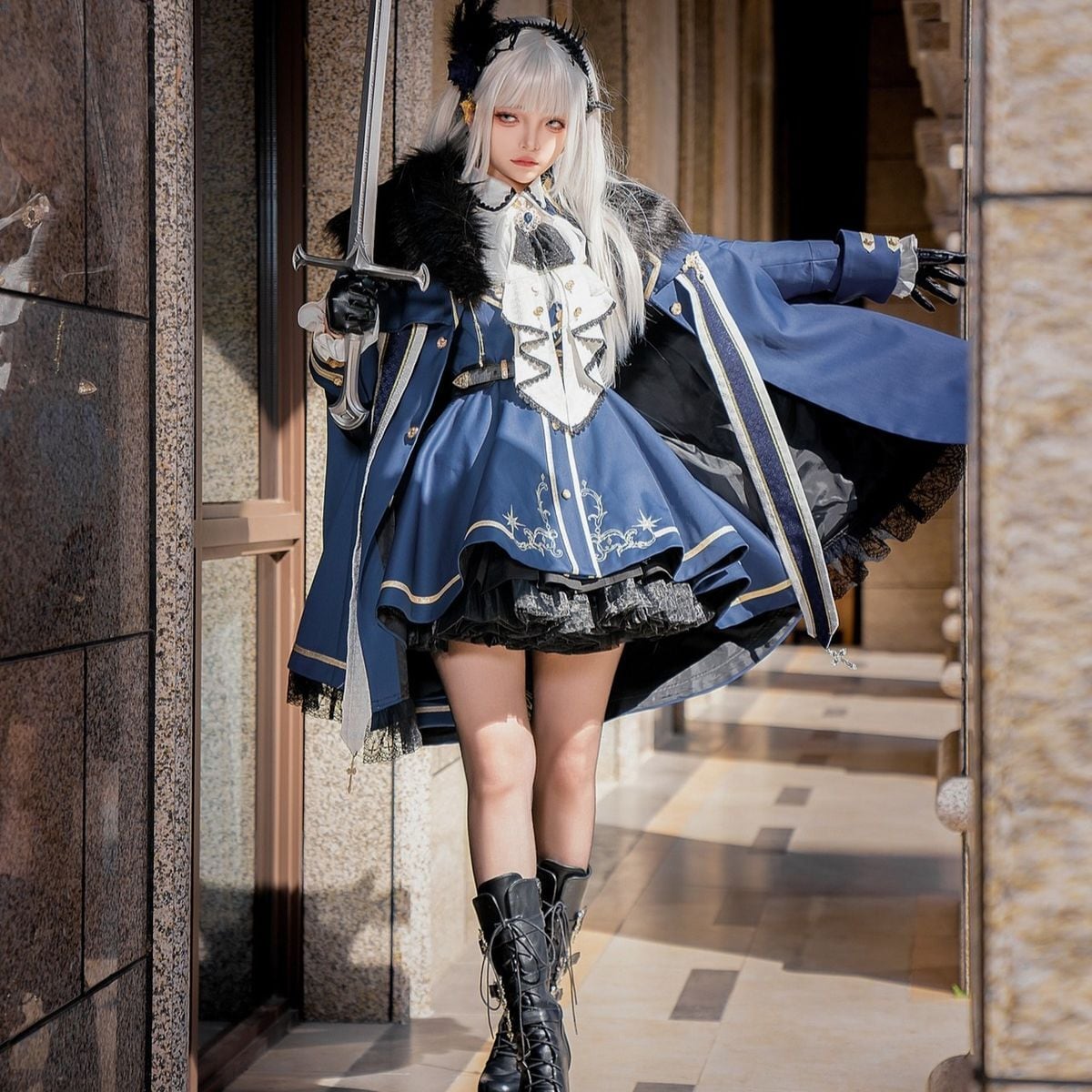 CD 幻影戦隊ロリータFIVE 1st 勇者の蒼き誓い〜蒼穹の軍服ロリータセット〜：ワンピース | Maiden's Rêve