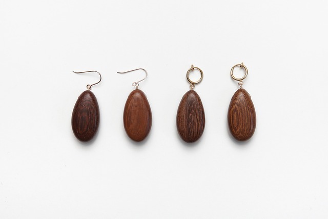oak wood fook & earring