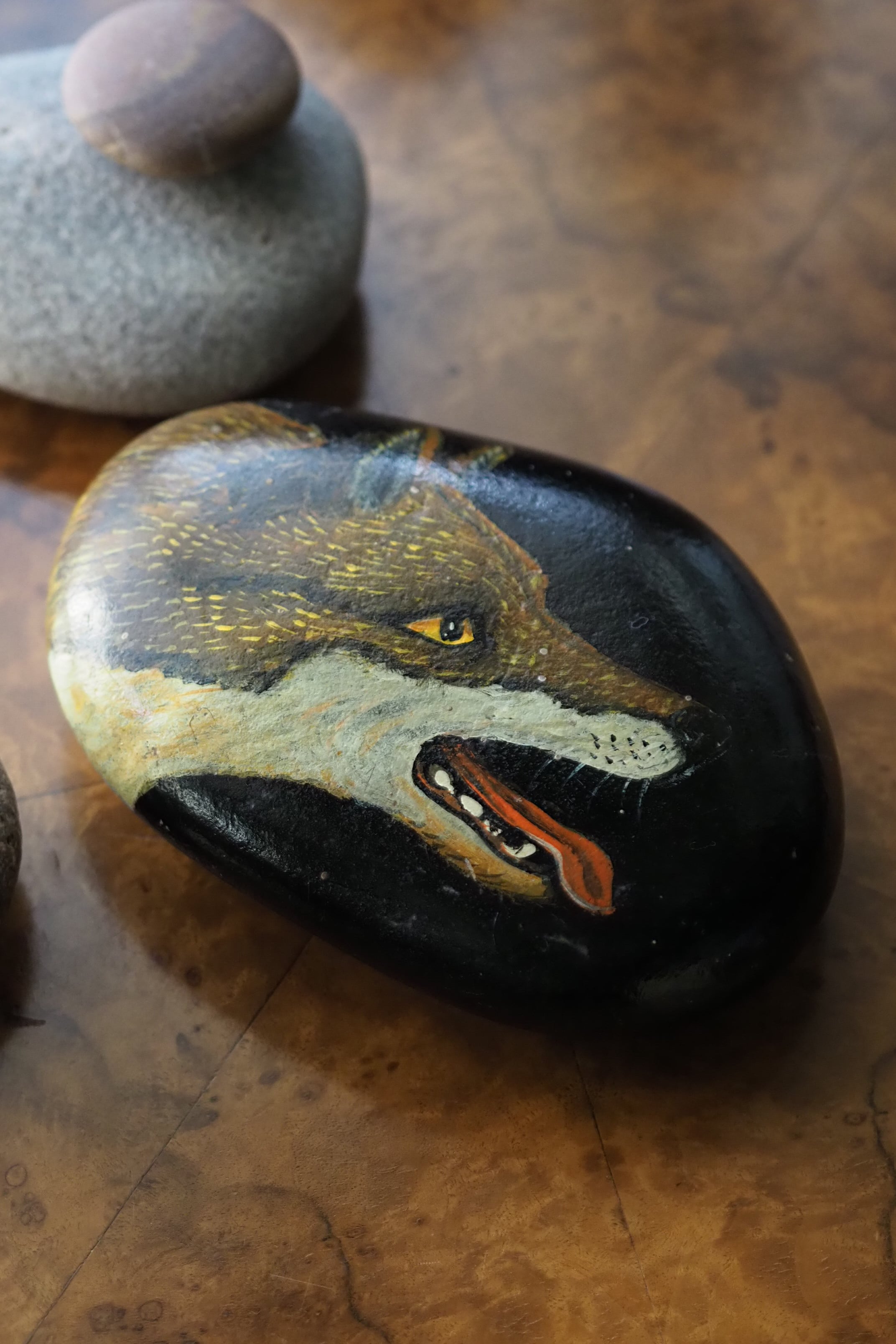 キツネの横顔 ストーンアート-vintage stone objet | アンティーク
