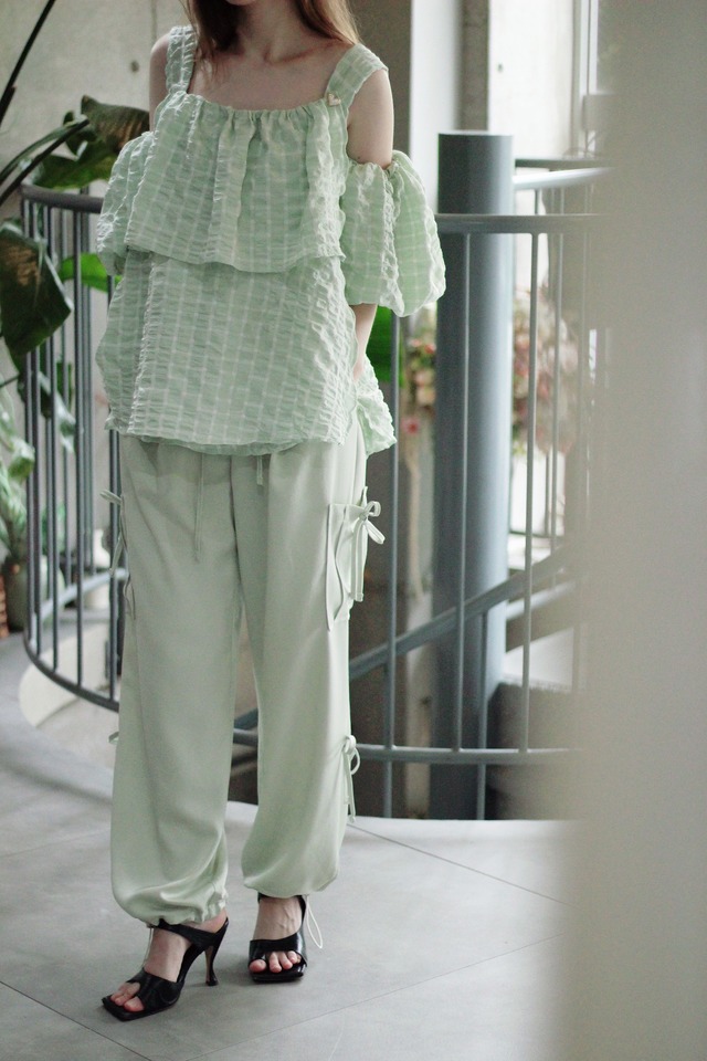 ( original）サテンリボンカーゴパンツ