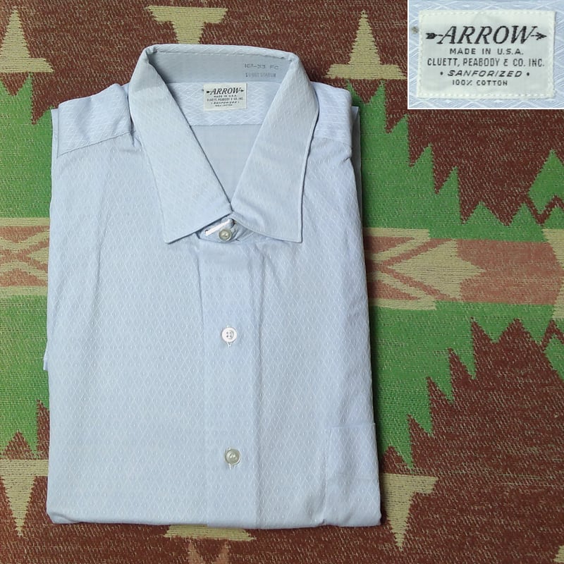50s～ ARROW Dobby Dress Shirt （16 1/2-33） DEAD-STOCK | Wonder