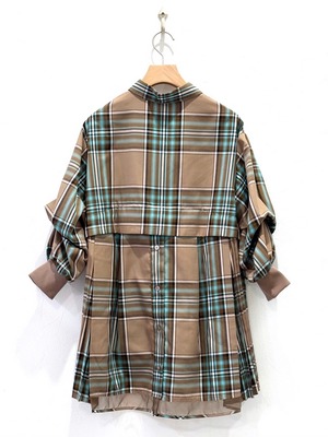 サイドプリーツチェックシャツ