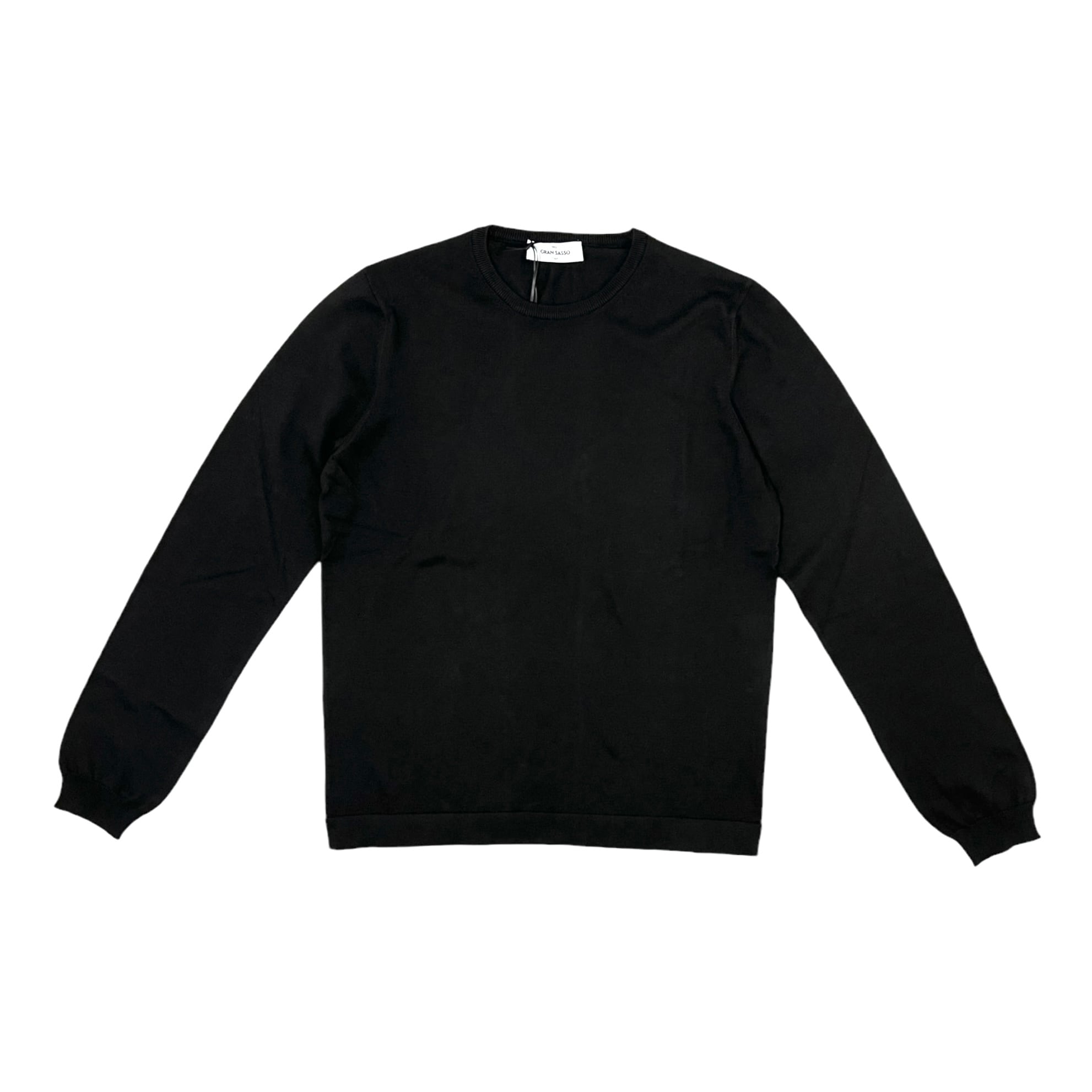 GranSasso(グランサッソ)  Long Sleeve Softcotton 12G Crew Neck Knit Tee/BLACK