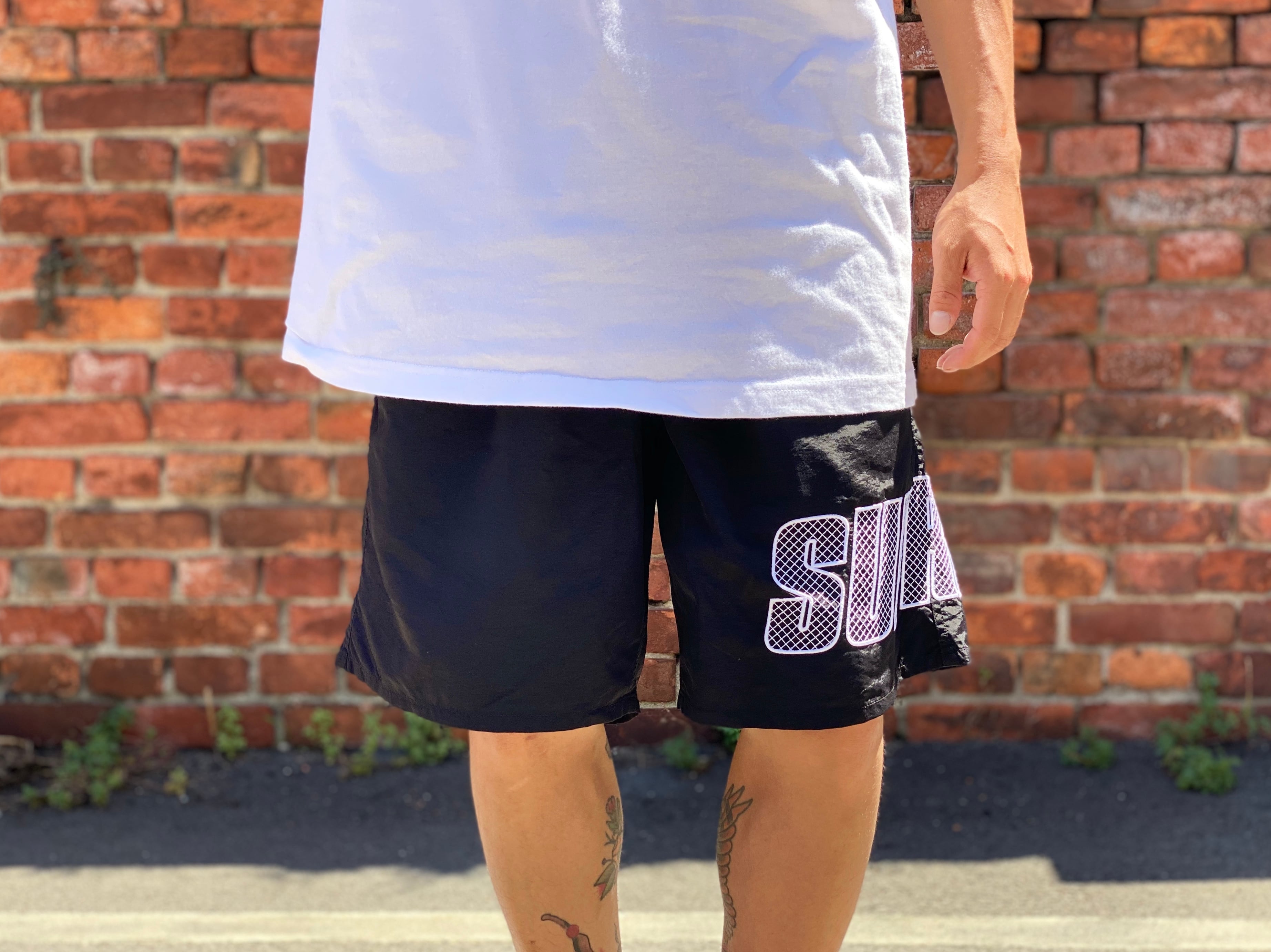 Supreme LOGO APPLIQUE WATER SHORT BLACK LARGE 60JF6500 | BRAND 
