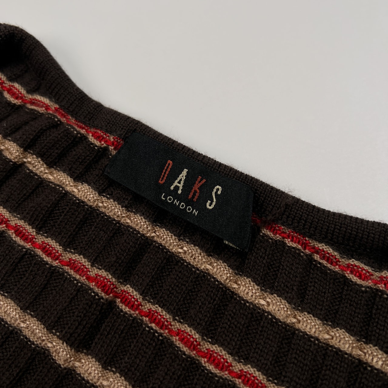 DAKS ダックス ボーダーデザイン リブ  ウールニットセーター サイズ 44 /レディース/ダークブラウン