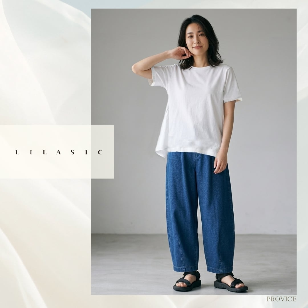 LILASIC/SCCE6065/リラシク/バックギャザーフレアTシャツ/薄軽い