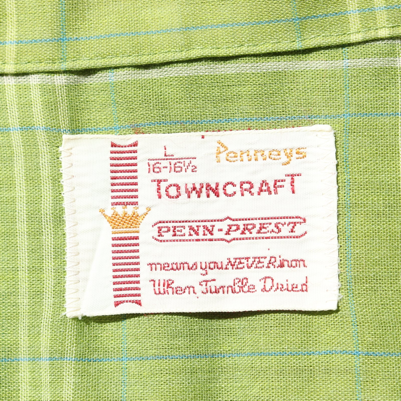 極美品 L 70s Towncraft タウンクラフト 長袖開襟チェックシャツ