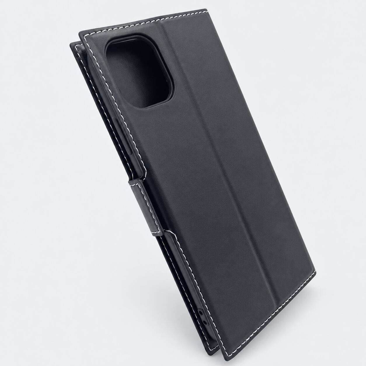 iPhone 11 手帳型ケース ブラック PUレザー スタンド機能 カード収納 マグネット固定 耐衝撃TPU ストラップホール