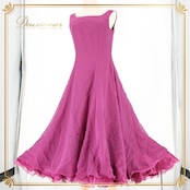 社交ダンス 衣装 スタンダード ドレス ワンピース パーティ衣装 U:NA ユーナ パープル系 紫 無地 シンプル 華やか 派手 ノースリーブ スカート フィット Mサイズ 舞台衣装 ダンスドレス フォーマル 薄手 おしゃれ 清楚 シンプルデザイン 軽やか お出かけ 伸縮性なし レディース 体型カバー デイリーファッション