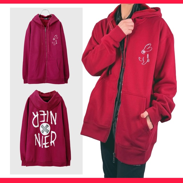 防寒内側さらふわ厚手ZIP PARKA【WINE RED】