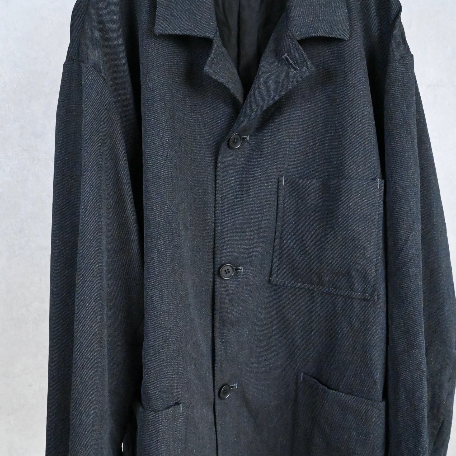 25AW STILL BY HAND ウール カバーオール ジャケット 黒 25AW》【STILL BY HAND】WOOL SERGE COVER ALL JACKET スティルバイ