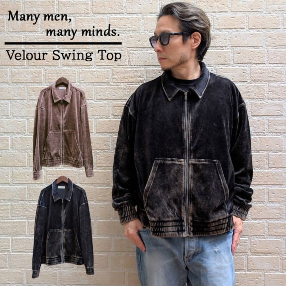 Many men many minds パウダー加工 ベロアスウィングトップ(2カラー)