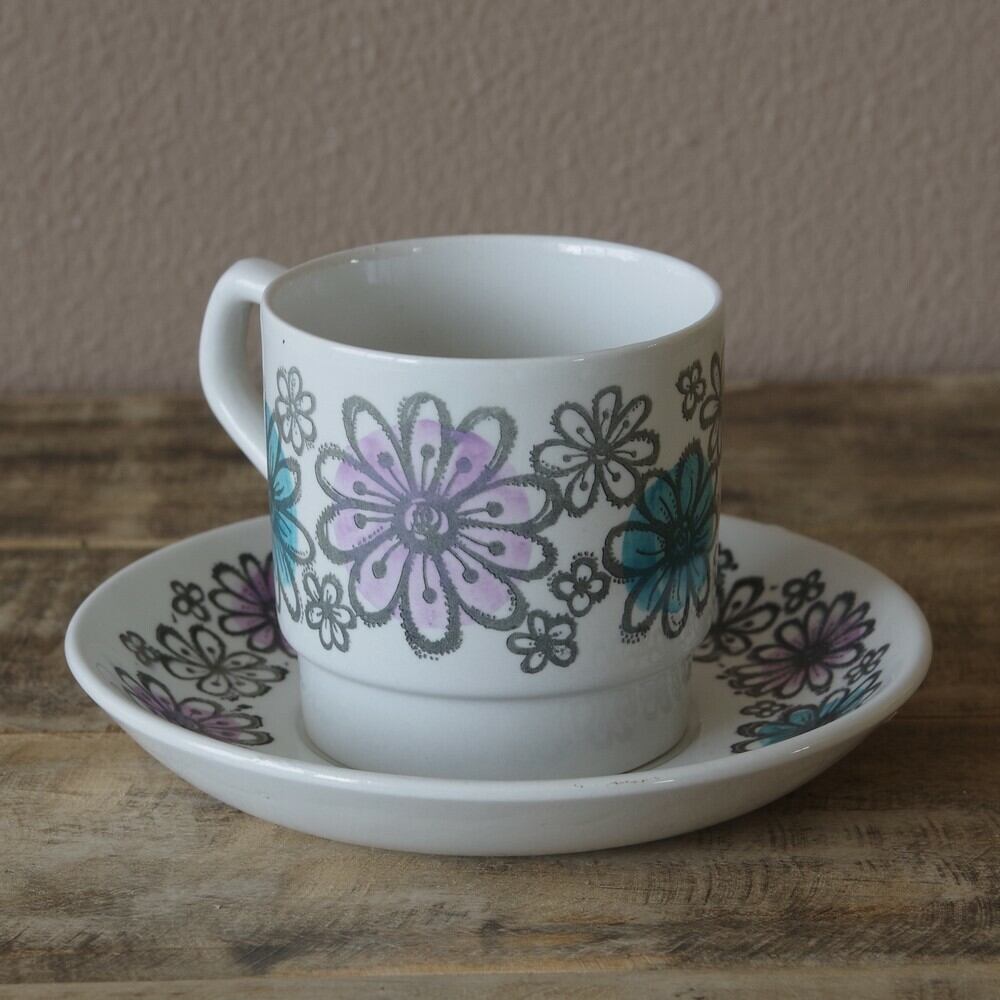 Biltons ビルトンズ ブルー 花柄 レトロ コーヒーカップ ソーサー #190719-1 イギリス ヴィンテージ 食器 陶器 |  Flohmarkt フローマルクト