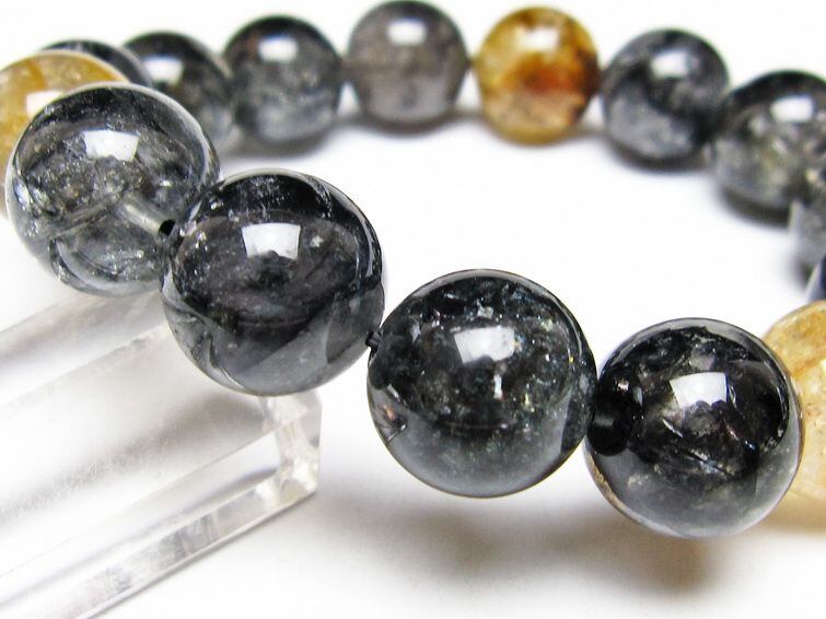 ブラックエレスチャルクォーツ ブレスレット 15mm 一点物 おまかせ便