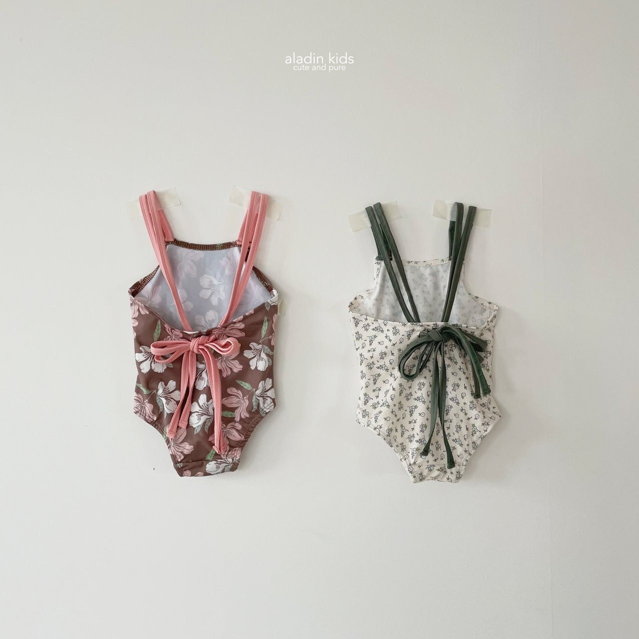 【aladin kids】フラワースイムウエア　グリーン　XS 80~90cm - 4
