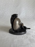 呼び鈴　卓上ベル　カウンターベル　縦型　猫２匹 19tof12-1　　