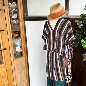 アフリカンVネックワンピース
