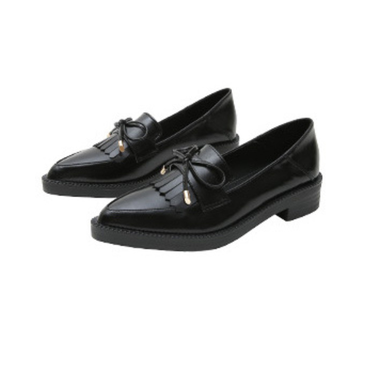 Pointed Toe Loafers with Tassel BowT3724