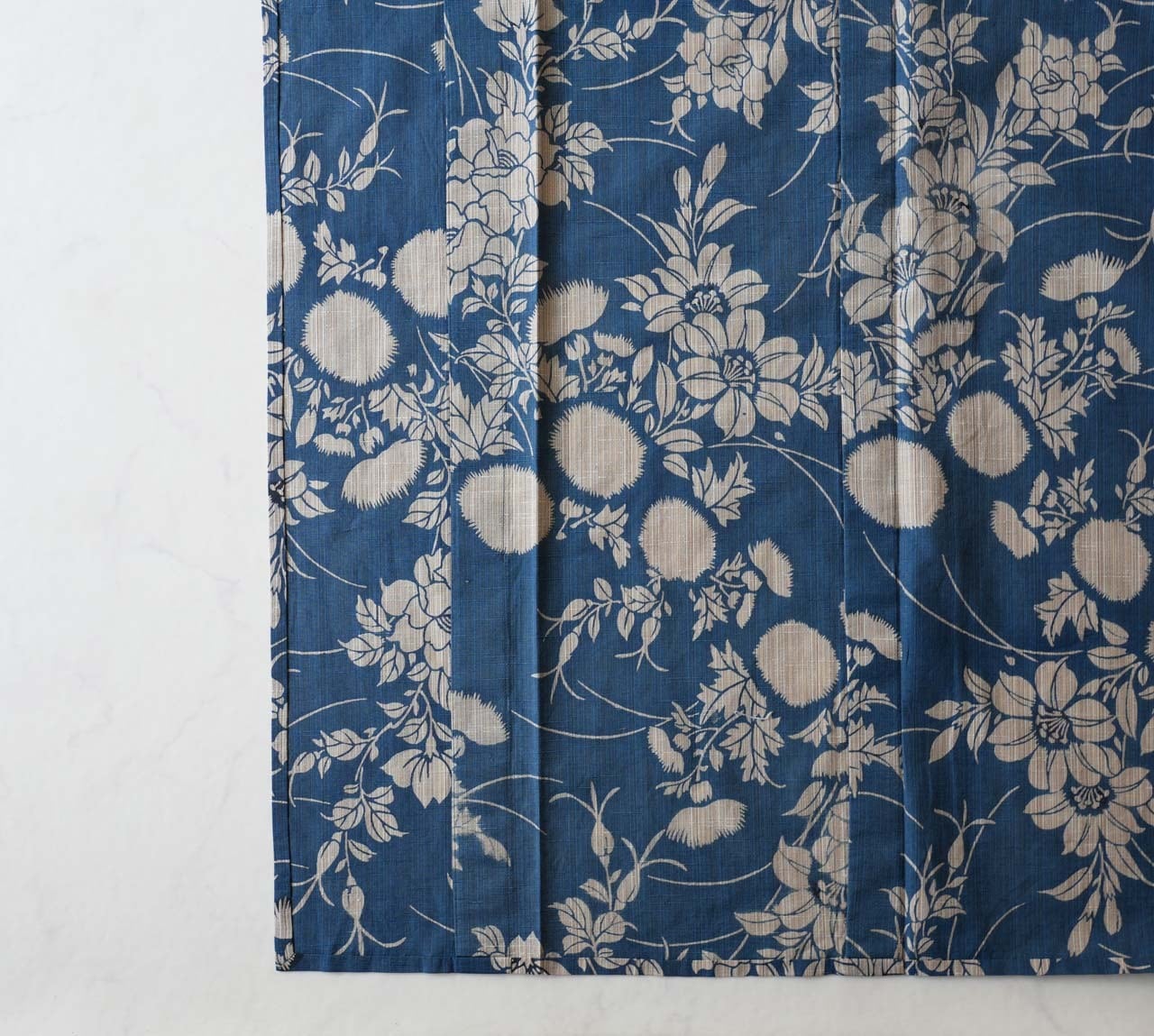 竺仙・浴衣】竺仙製 藍染 夏花文 奥州小紋ゆかた お仕立て品 | 大山