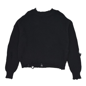 【KAMIYA】A-KAMIYASM24009BORO Cotton Knit Pullover