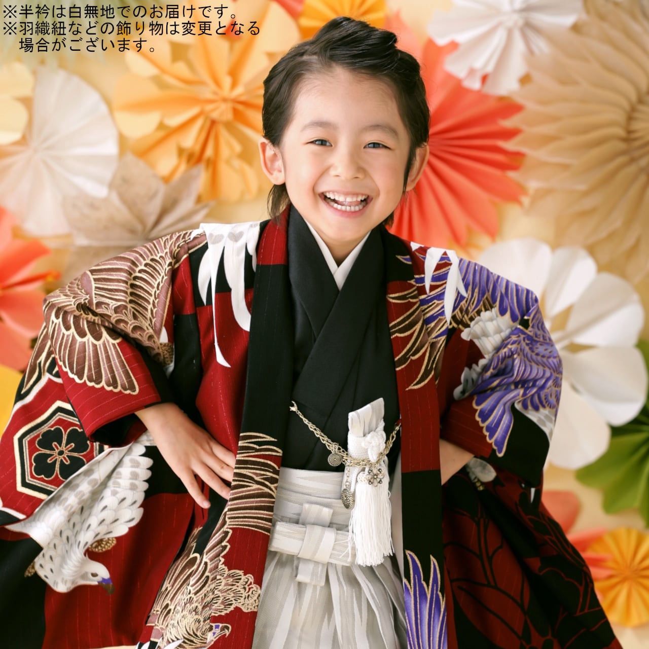 レンタル】七五三着物 5歳 男の子 JAPANSTYLE 赤 【G113-E106（6993