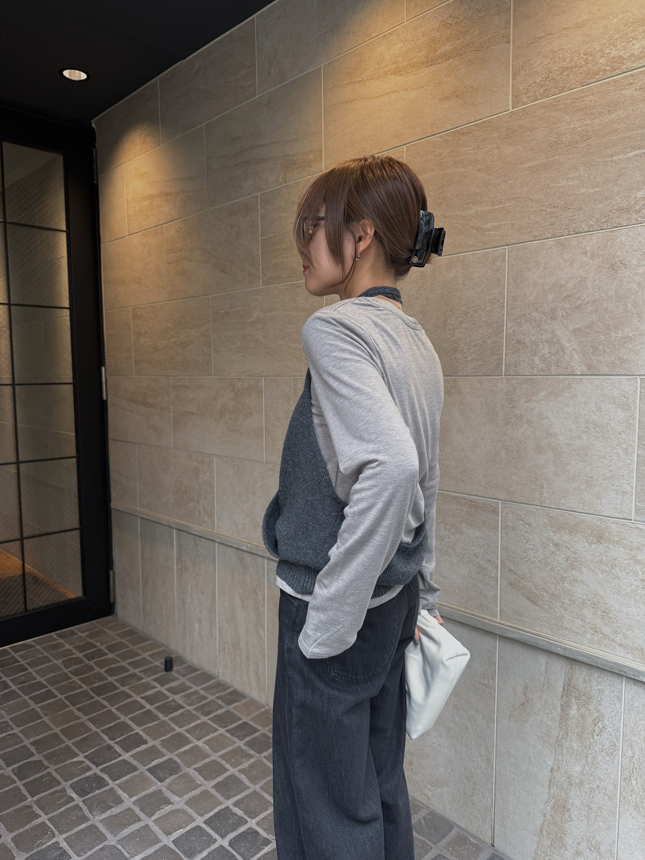 haulter neck knit set tops