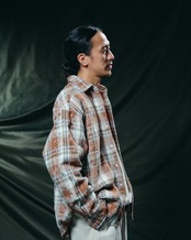 【#Re:room】VINTAGE CRUSH CHECK BIG SHIRTS［RES122］