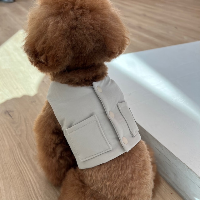 【予約】[ahtaeripet] 3oz Padded Dog Vest Outerwear (Ash Gray)