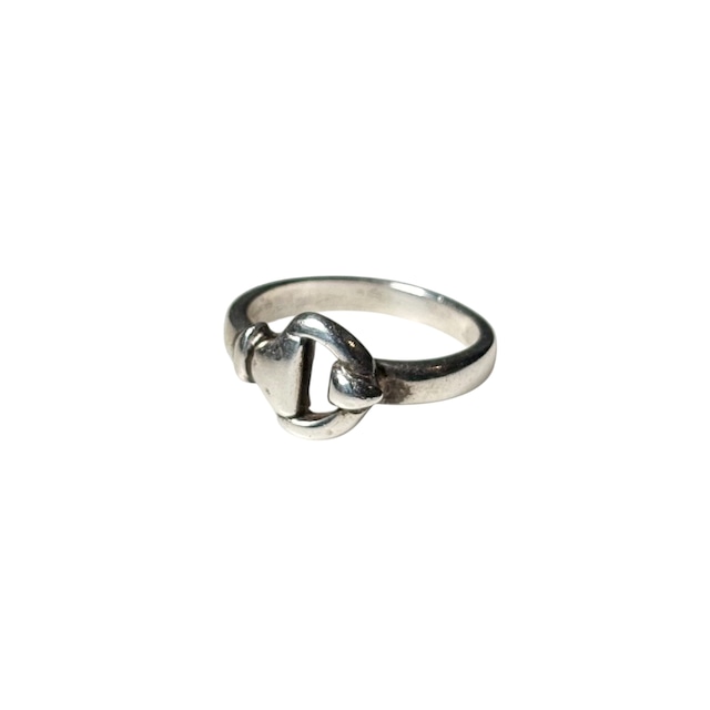 vintage silver bit motif hook design ring