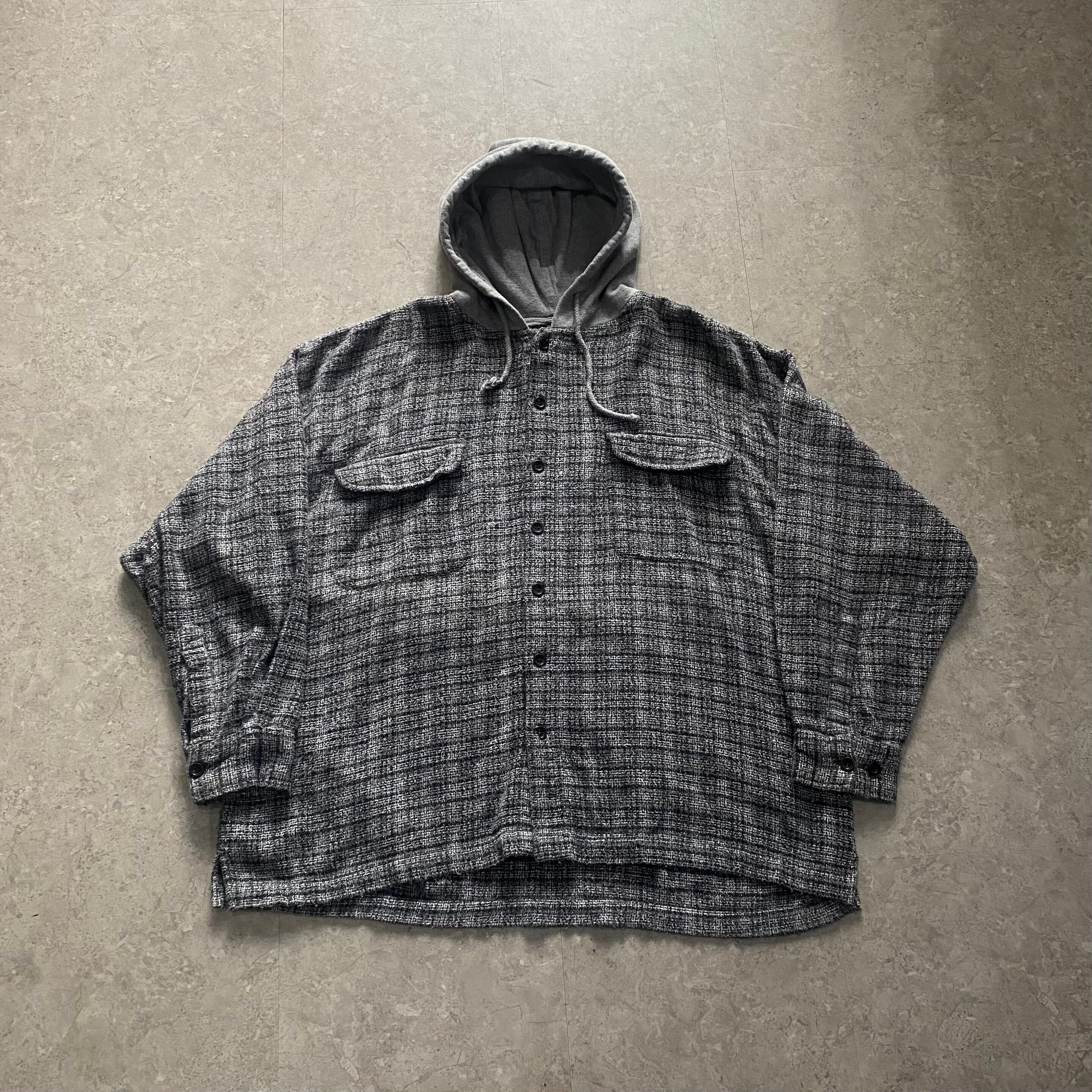 00s Anchor Blue check pattern flannel shirt hoodie【仙台店】